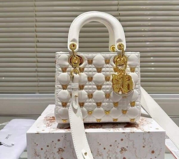 LADY DIORR BAG WITH BUTTERFLY STUDS - Image 7