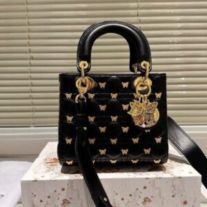 LADY DIORR BAG WITH BUTTERFLY STUDS