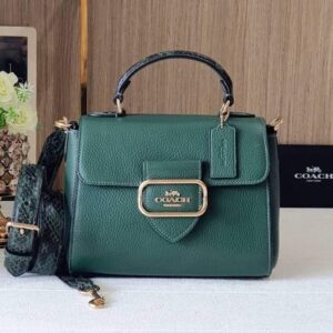COACHH MORGAN LEATHER SNAKE 🐍 TRIM CROSSBODY