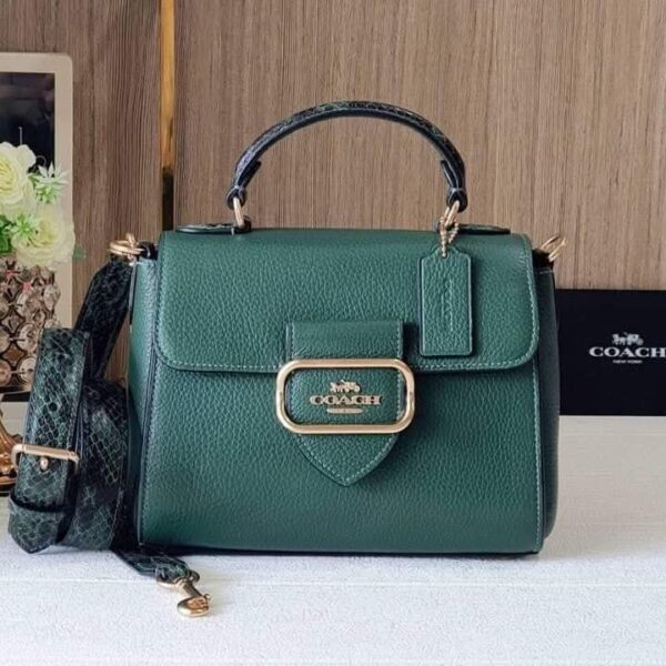 COACHH MORGAN LEATHER SNAKE 🐍 TRIM CROSSBODY