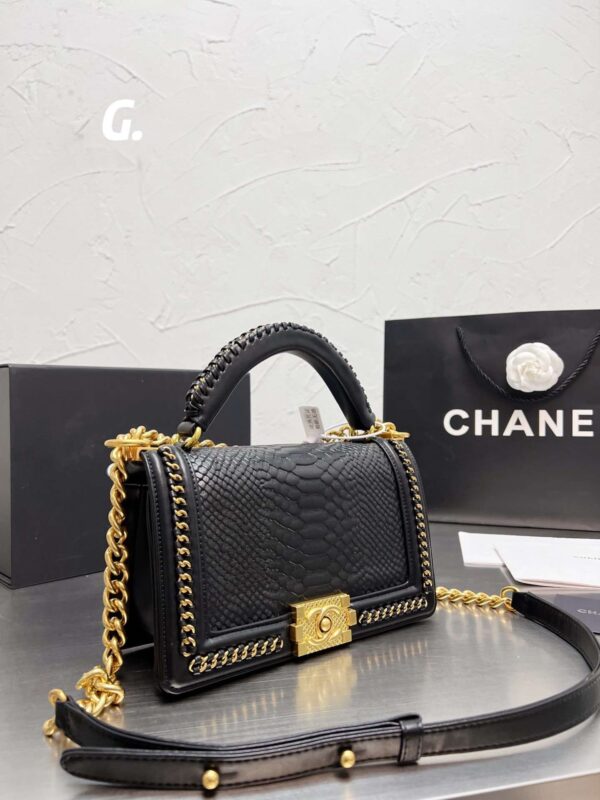 CHANELL LE BOY PYTHON SIDE CHAIN SLING BAG - Image 2