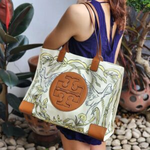TORYY BURCH ELLA CANVAS PRINTED TOTE BAG