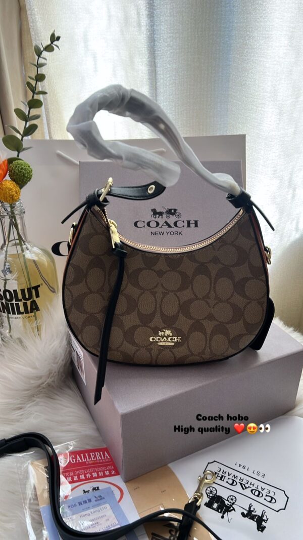 Coachh Carmen Half Moon Leather Bag