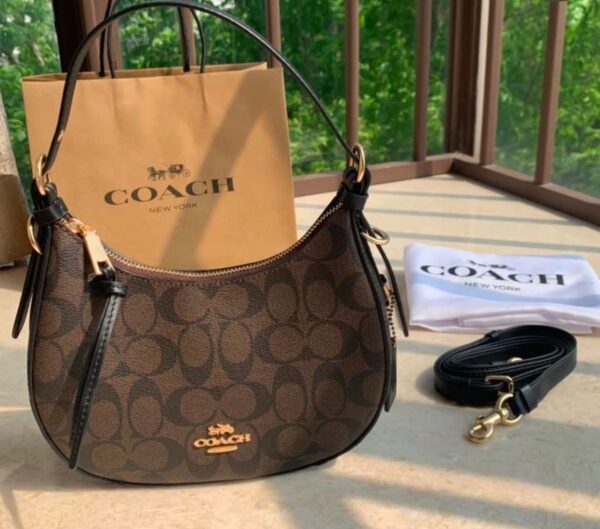 Coachh Carmen Half Moon Leather Bag - Image 3