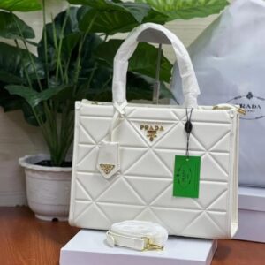 Pradaa Leather Symbole Tote Bag