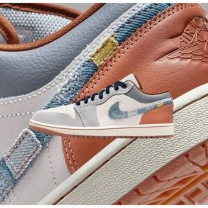 NIKEE AIR JORDAN 1 LOW SE PHANTOM REPAIRED DENIM
