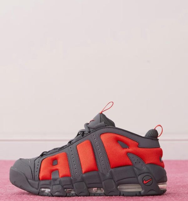 Nikee Air More Uptempo Dark Grey Light Crimson - Image 4