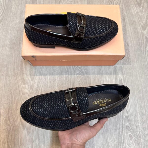 Burberryy Premium Shiny Textured Loafers - Image 3