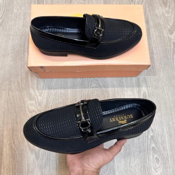 Burberryy Premium Shiny Textured Loafers - Image 5