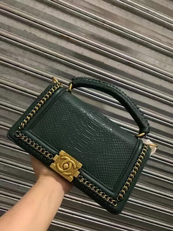 CHANELL LE BOY PYTHON SIDE CHAIN SLING BAG - Image 6