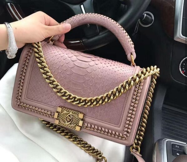 CHANELL LE BOY PYTHON SIDE CHAIN SLING BAG