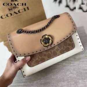 Coachh Parker Studded Premium Shoulder Bag