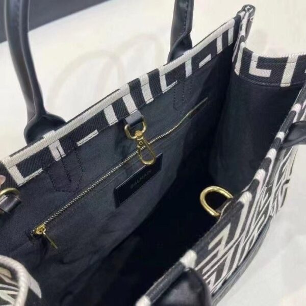 BALMAINN LATEST BALMAIN SAC CABAS B-ARMY 42 EN JACQUARD TOTE BAG - Image 3