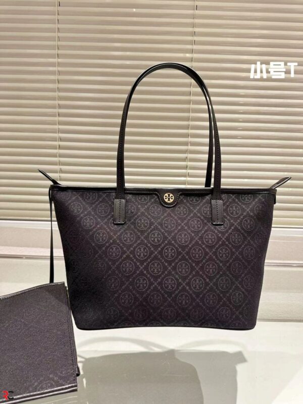 TORYY BURCH T MONOGRAM TOTE BAG WITH POUCH - Image 2