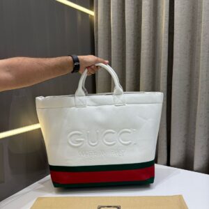 GUCCII CANVAS TOTE BAG WITH EMBOSSED PREMIUM WITH DUST BAG
