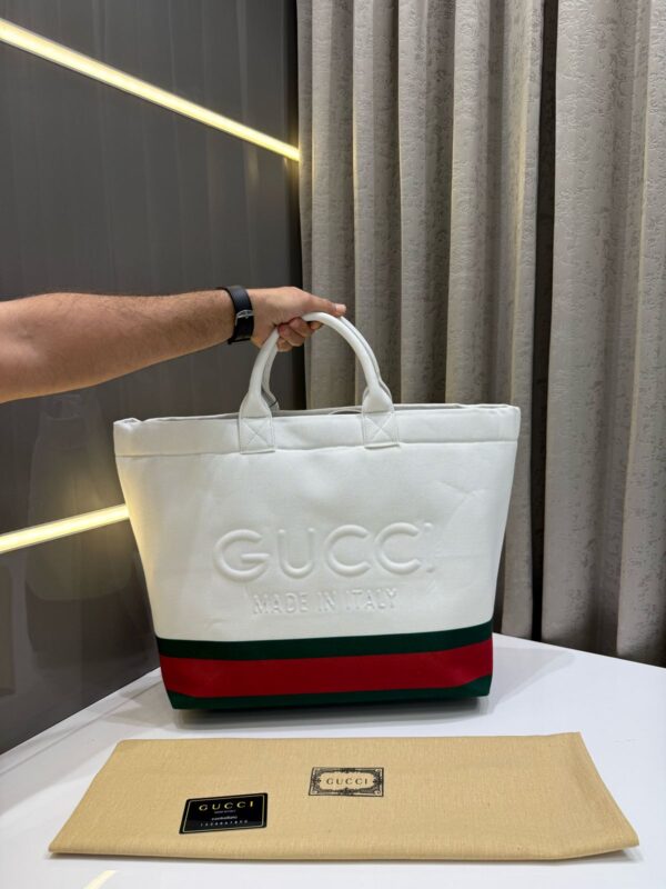 GUCCII CANVAS TOTE BAG WITH EMBOSSED PREMIUM WITH DUST BAG