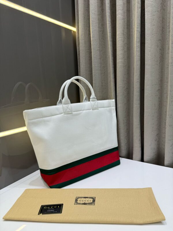 GUCCII CANVAS TOTE BAG WITH EMBOSSED PREMIUM WITH DUST BAG - Image 2