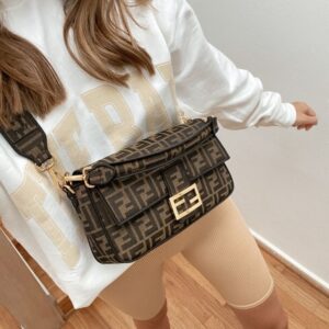 FENDII FF JACQUARD BAGUETTE BAG