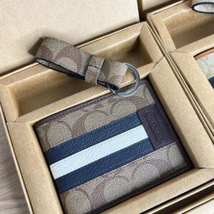 COACHH PREMIUM QUALITY LEATHER WALLETS WITH KEY CHAIN