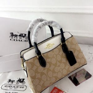 Coachh Darcie Signature Canvas Leather Medium Handbag