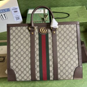 GUCCII LOGO PRINT CANVAS TOTE BAGS
