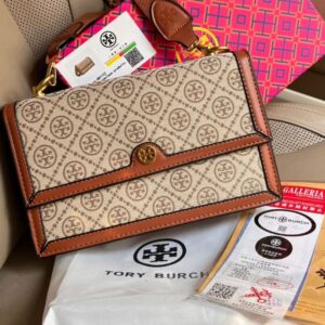 TORYY BRUCH T MONOGRAM JACQUARD SHOULDER BAG