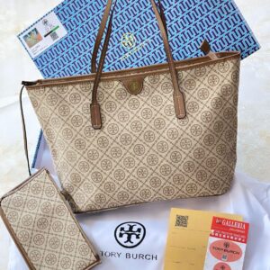 TORYY BURCH SMALL T MONOGRAM ZIP TOTE