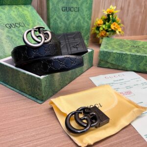 GUCCII Premium 2 Buckle Belt & wallet Combo