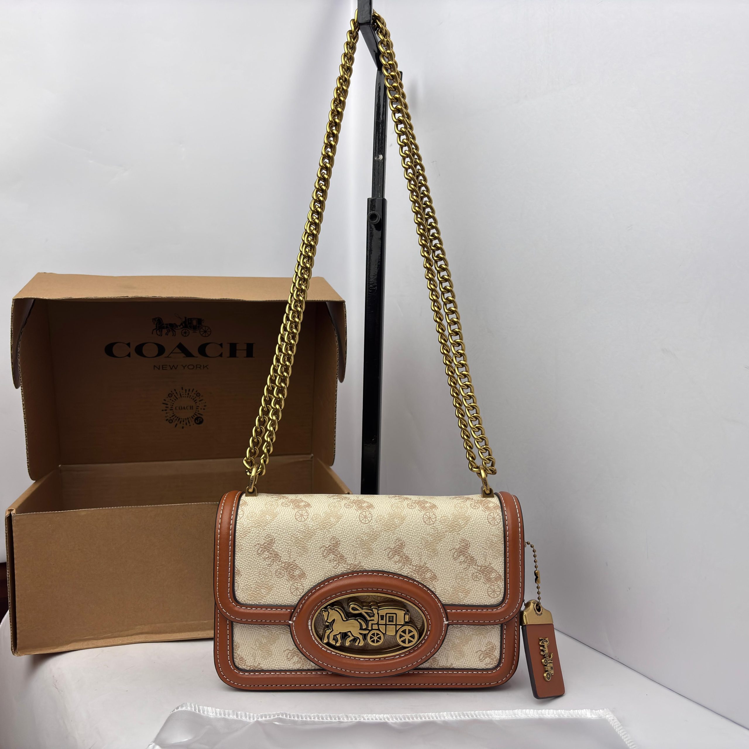 HEROO SHOULDER BAG WITH HORSE AND CARRIAGE PRINT