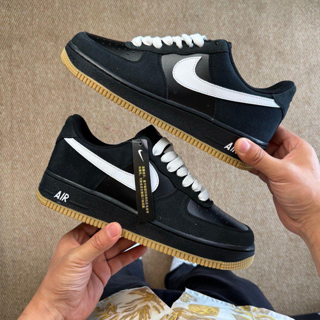 NIKEE AIRFORCE ONE BLACK WHITE GUM