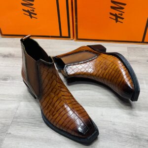 H&MM croco chelsea boots