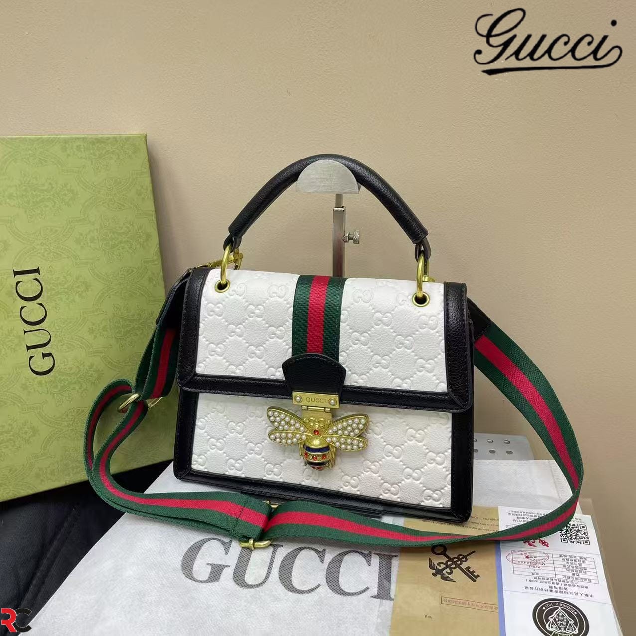 GUCCII BUTTERFLY LOGO HANDBAG
