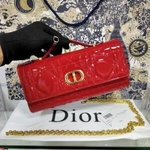 DIORR PATENT FLAP CLUTCH WITH HANDLE ON TOP