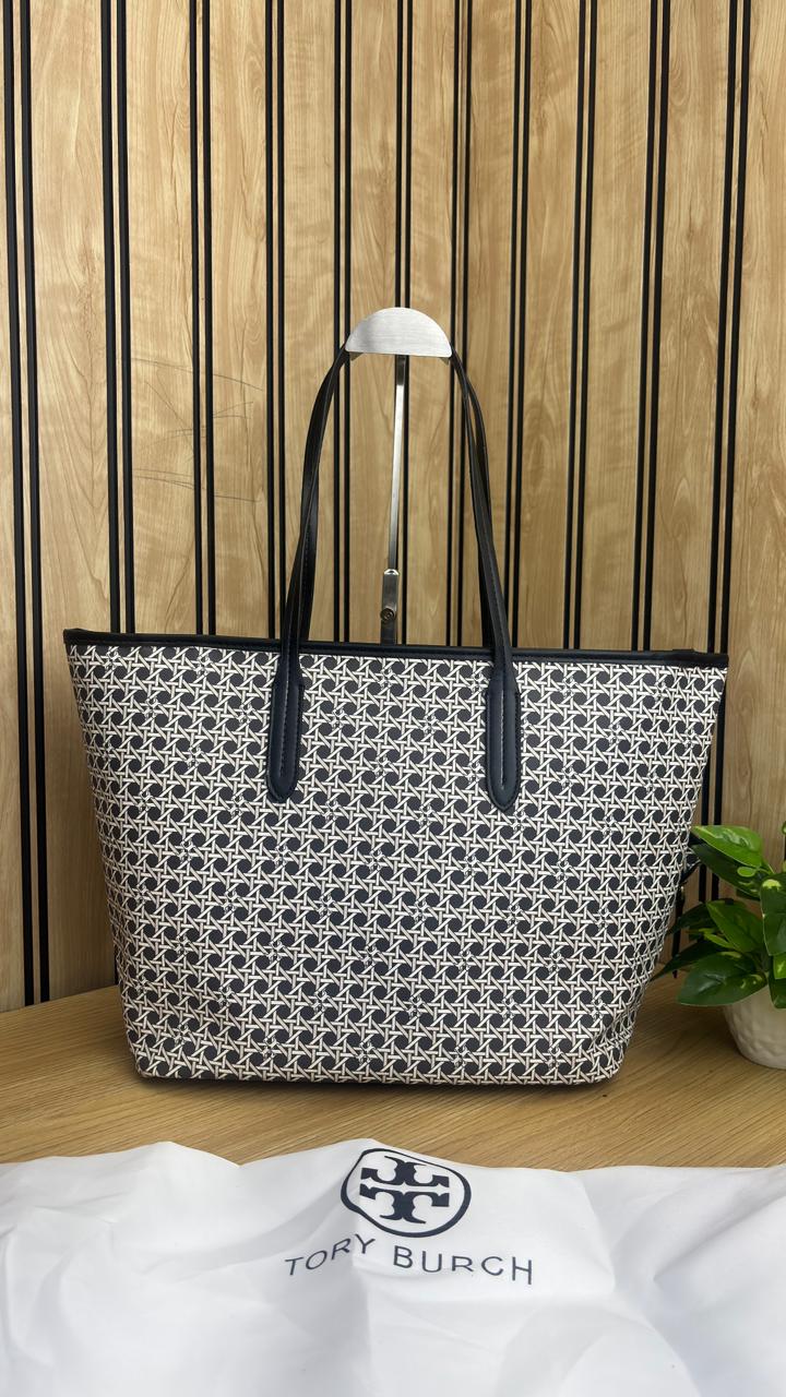 TORYY BURCHH T MONOGRAM LARGE TOTE BAG WITH POUCH - Image 5