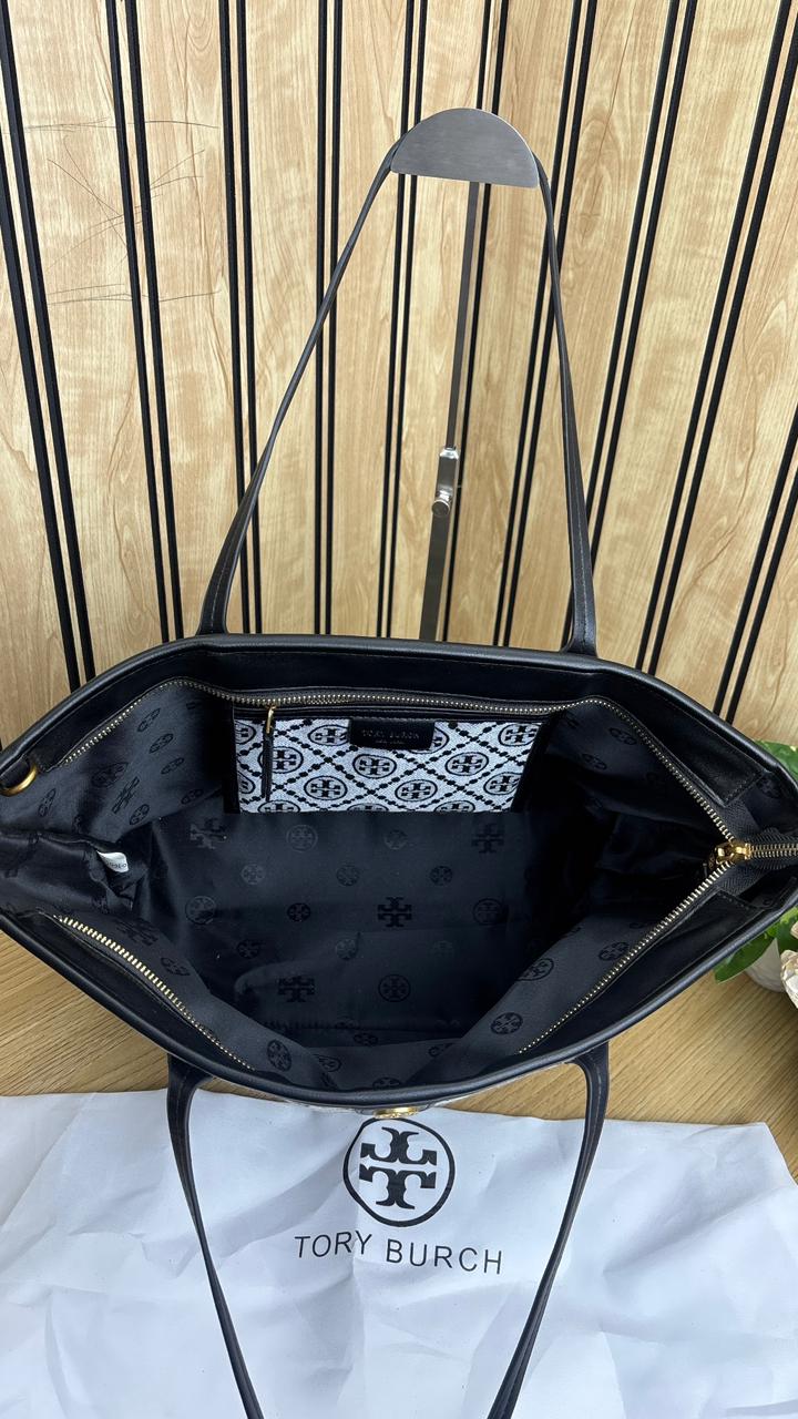 TORYY BURCHH T MONOGRAM LARGE TOTE BAG WITH POUCH - Image 13