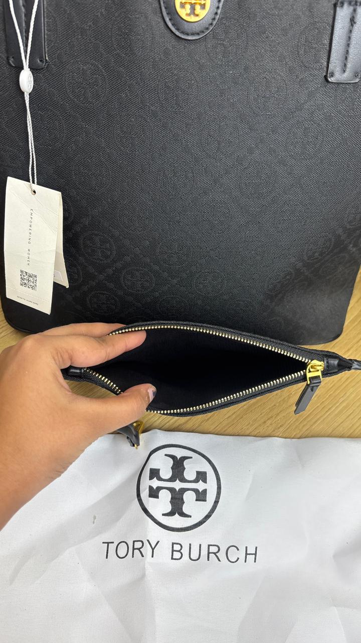 TORYY BURCHH T MONOGRAM LARGE TOTE BAG WITH POUCH - Image 23