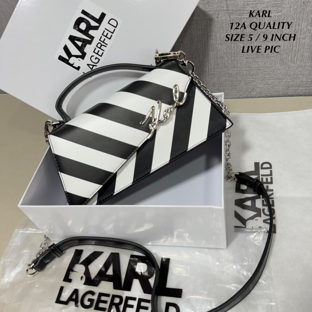 KarlL Lagerfeld K/Signature Leather Bag