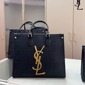 YSLL QUILTED SHOPPING TOTE BAG