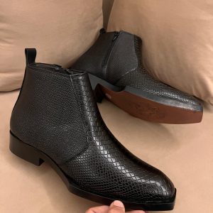 ZARAS CROCO ZIP Chelsea Boots