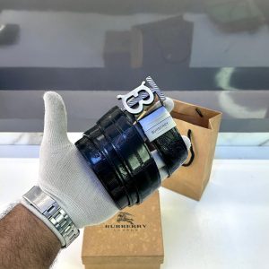 Burberrys Reversible Belt Monogram Strip