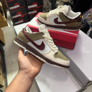 Nikee Dunk low Khaki Red Leopard