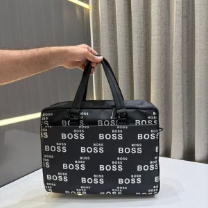 HUGO BOSSE BLACK & WHITE PREMIUM CLASSIC STYLISH TRAVELLING LAPTOP BAG