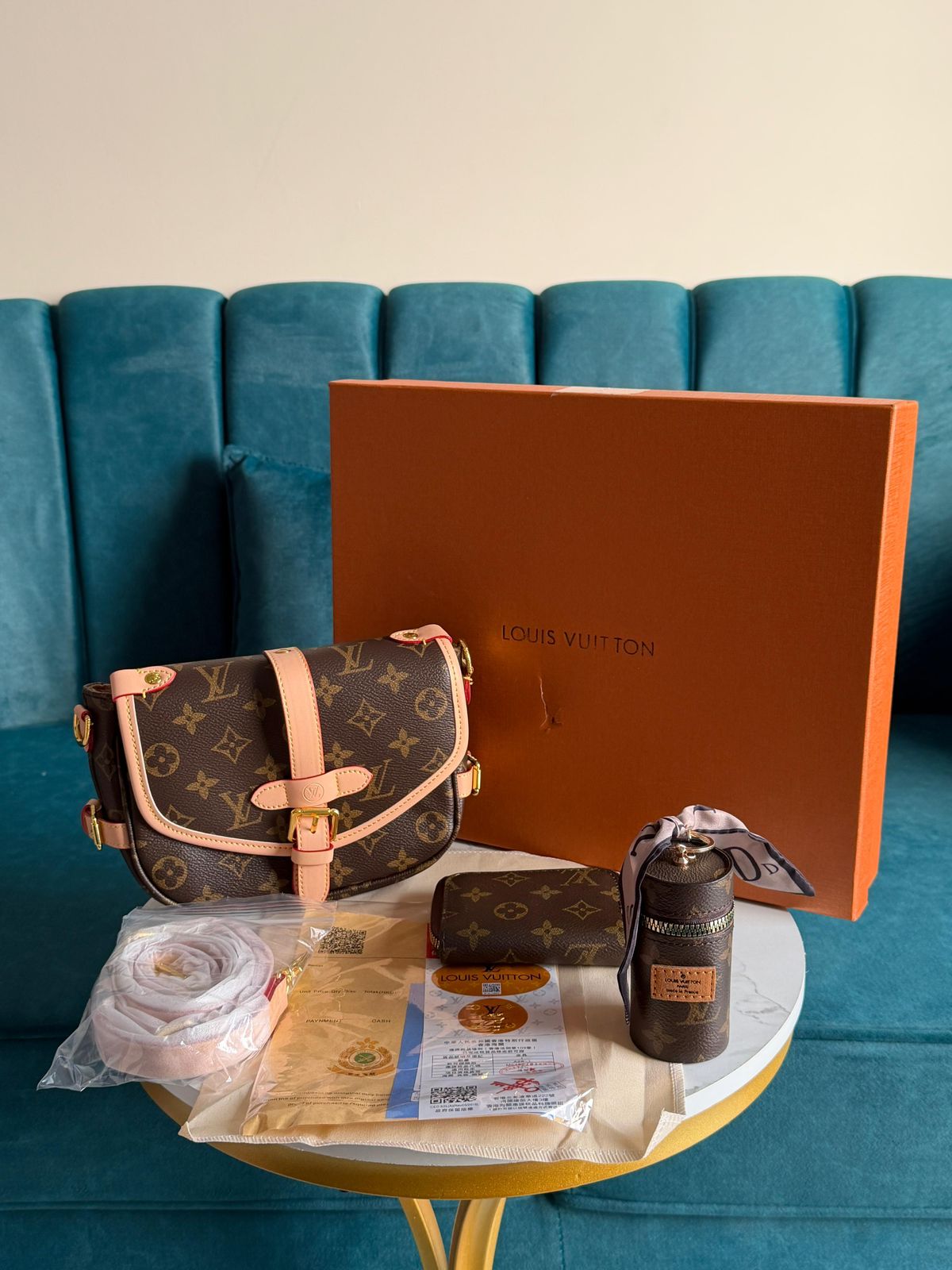 LOUISE VUITTONS SAUMUR BB HANDBAG PREMIUM LV COMBO - Image 3