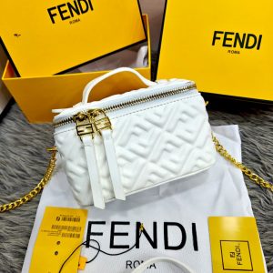 FENDIS FF MONOGRAM QUILTED VANITY NAPPA BAG