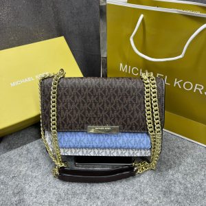 Michaele Kors Jade Large Logo Leather Crossbody Bag