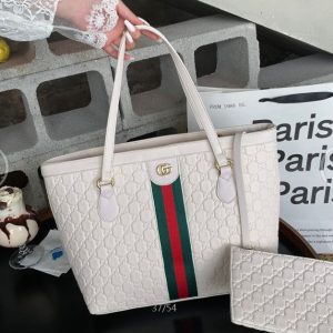 GUCCIS OPHIDIA TOTE WITH EXTRA SMALL POUCH